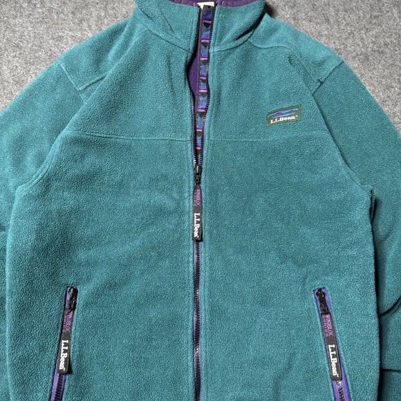 Vintage LL Bean Jacket Womens S Aztec Trim Fleece Polartec Series Windbloc USA - Picture 3 of 9